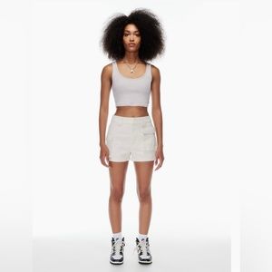 ARITZIA TNA Ribbed Cropped Tank in color Marble Lilac